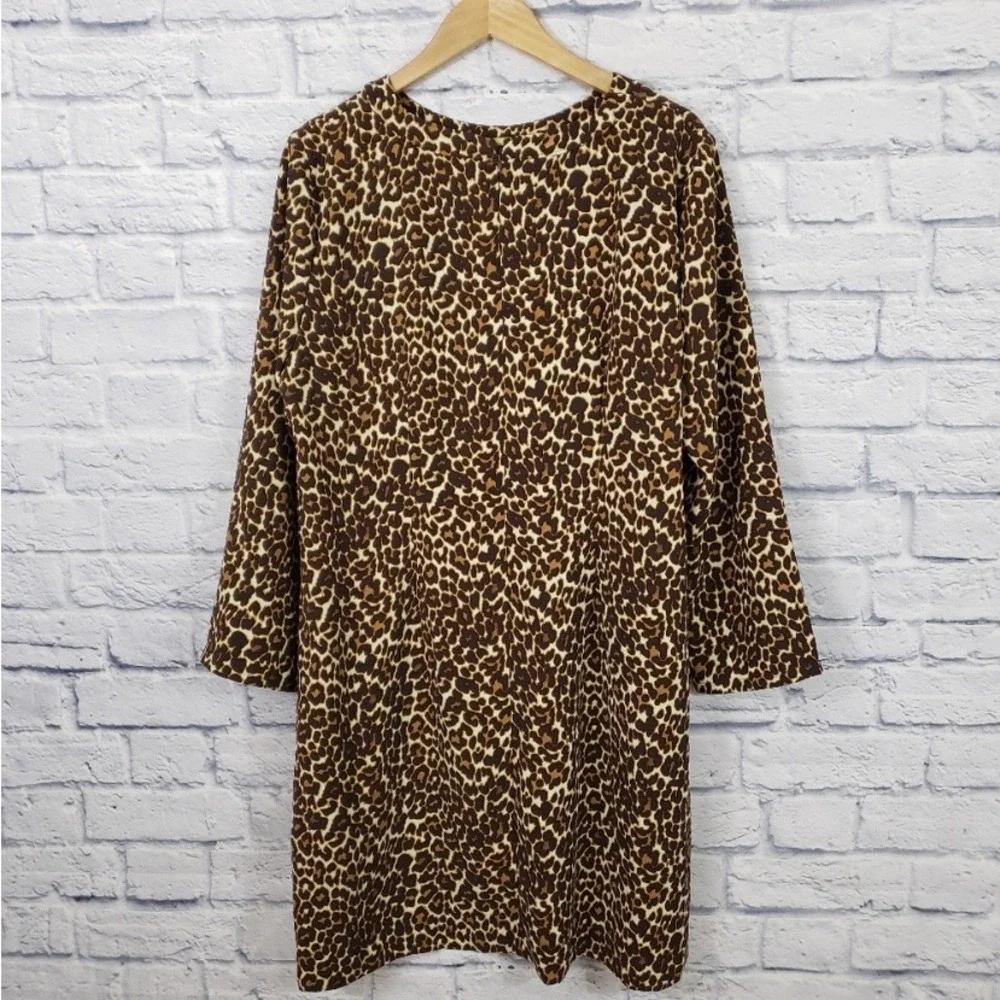 J. Crew crepe shift dress in‎ cat leopard sz 2 NWOT
